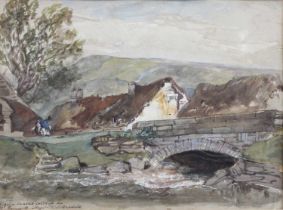 Circle of David Cox (1783-1859) Cottages in Ramsgill Village, Nidderdale Inscribed and dated 1837,