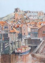 Edward Nolan (Contemporary) RNLI Whitby life boat Signed mixed media, together with a further work