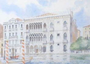 John Leith (20th Century) Gondelas on the grand canal Signed, watercolour, 46.5cm by 65.5cm