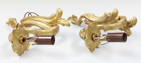 A Pair of Ormolu Wall Lights, late 19th/Early 20th Century of neo roccoco style (2)