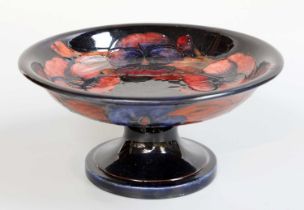 William Moorcroft (1872-1945): A Flambé Pansy Pattern Tazza, circa 1930, impressed MOORCROFT MADE IN