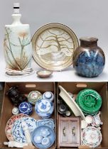 Decorative Household Ceramics, to include Studio Pottery, Wedgwood blue Jasper ware, 20th century