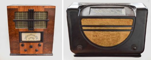 1930s Vintage Wireless Sets Comprising: a good example of an HMV Model 425 from 1936, with walnut