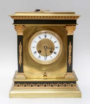 A French Brass Striking Mantle Clock, Circa 1890, 28.5cm high Movement has not been tested for its