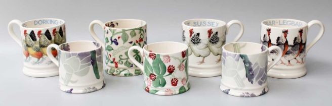 Emma Bridgewater Mugs and Cups, including Legbar, Dorking, and Light Sussex (7) four mugs and four