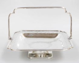 An Edward VII Silver Basket, by Henry Stratford, London, 1902, square and on conforming foot,