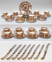 Royal Crown Derby Imari Wares, including, eight teacups, eight saucers, eight coffee cans, eight