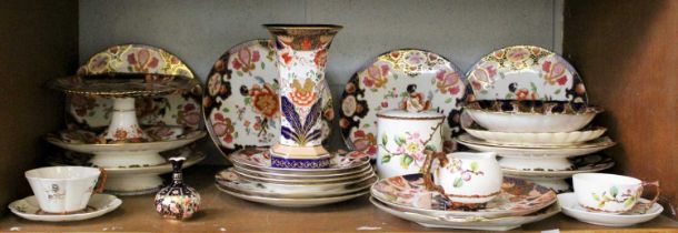 A Browfields Porcelain Part Desser Service, decorated in the Imari pallette, together with other