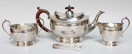 A Three-Piece George V Silver Tea-Service, by Mappin and Webb, Birmingham, 1929, each piece tapering