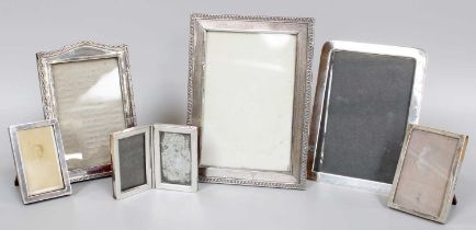 Six Various Silver-Mounted Photograph-Frames, various shapes and sizes (6) There is some overall