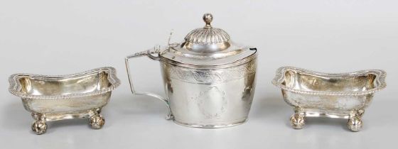 A Pair of George III Provincial Silver Salt-Cellars, by John Robertson and John Walton, Newcastle,