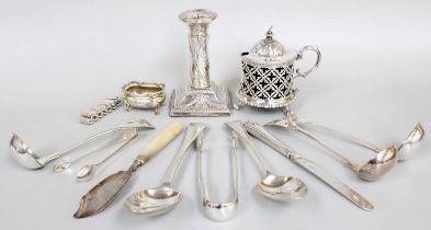 A Collection of George III and Later Silver, including a two differing Old English pattern table-