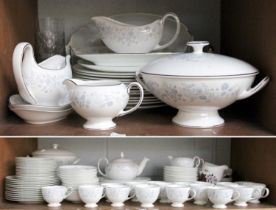 A Wedgwood Belle Fleur Part Dinner and Tea Service, a Colclough part tea service and four cut