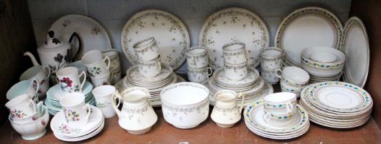 A George Jones Porcelain Tea Service, printed with flowers; together with another by the same