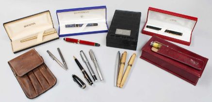 A Sheaffer Fountain Pen with 14k stamped nib; together with a collection of various other pens