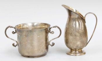 A Victorian Porringer, by Frances Higgins, London, 1889, of typical form, with beaded handles,