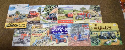 Eleven Various Modern Tractor and Transport Related Advertising Signs (11)