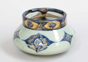 William Moorcroft (1872-1945) for James Macintyre: A Florian Forget-me-nots Pattern Tobacco Jar