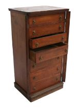 A Victorian Mahogany Straight-Front Wellington Chest, circa 1890, with graduated oak-lined drawers