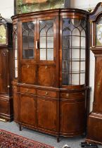 A Titchmarsh & Goodwin Inlaid Mahogany Breakfront Side Cabinet, the upper section with bowed ends