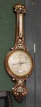 A Rosewood Mother of Peal Inlaid Wheel Barometer, Signed J. Croce York, Circa 1850, 102cm high