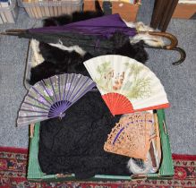 Assorted Mixed Mainly Early 20th Century Black Lace remnants, flounces, shawls etc, Costume