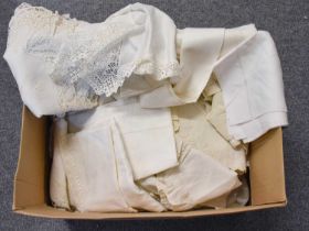 Assorted Mainly Early 20th Century Linen and Textiles, comprising table linen and bed linen etc (one