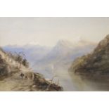 Edward Tucker (c.1825-1909) "Lake Lucerne" Signed and inscribed, watercolour, together with a