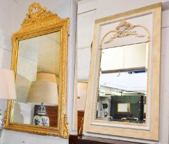 A 19th Century Style Gilt Framed Mirror, the retangular plate within a conforming frame decorated