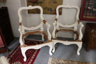 A Pair of George II Style Painted Mahogany Open Armchairs, after a design by John Gordon for the 1st