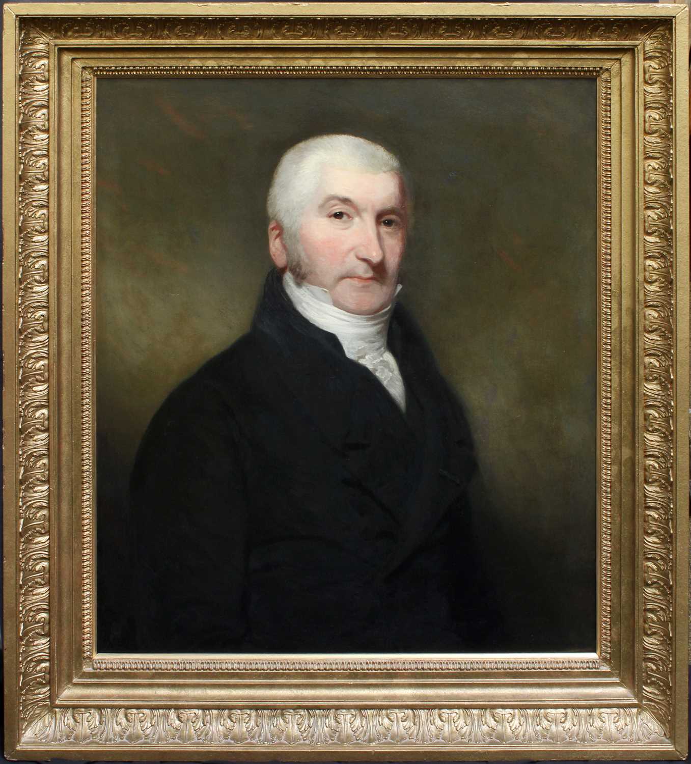 British School (18th Century) Portrait of a Gentleman, bust length, wearing a dark suit and white - Image 2 of 3