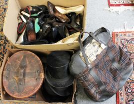 Assorted 20th Century Costume Accessories, comprising circa 1960s ladies evening shoes bearing the