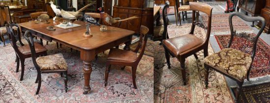 A Victorian Mahogany Dining Table, with two additional leaves and winding handle, 213cm by 119cm