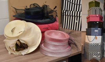Assorted Modern Occasion Hats, including two by Frances Heeley Chapalier, other makers include