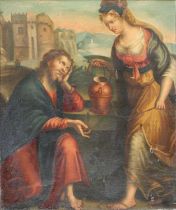 Follower of Lavinia Fontana (1552-1614) Italian Christ and the Samaritan Woman at the well Oil on