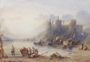 Sidney Paget (1861-1908) "Conway Castle" Signed, watercolour, 51cm by 72cm