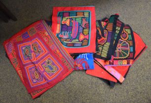 Collection of 20th Century Molas from San Blas Islands, Panama of various designs and colours, (