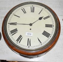 A Mahogany Wall Timepiece, Circa 1890, case back with original label, Camerer Cuss & Co, 36cm high