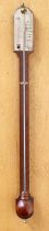 A Mahogany Stick Barometer, 20th century, 91cm high