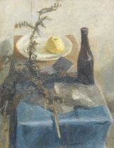 Mary Lord (b.1931) ''Still Life'' Signed, inscribed to artist's label verso, oil on board, 59cm by