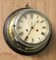 A Ships Type Bulk Head Striking Wall Clock, Circa 1900, 26.5cm high