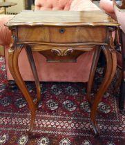 A Victorian Walnut Work Table, 56cm by 43cm by 74cm