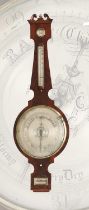 A Mahogany 14-Inch Dial Wheel Barometer, signed L.Balerna, Halifax, circa 1840, swan neck