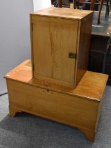 A Victorian Pine Blanket Chest, and a similar cupboard. (2)