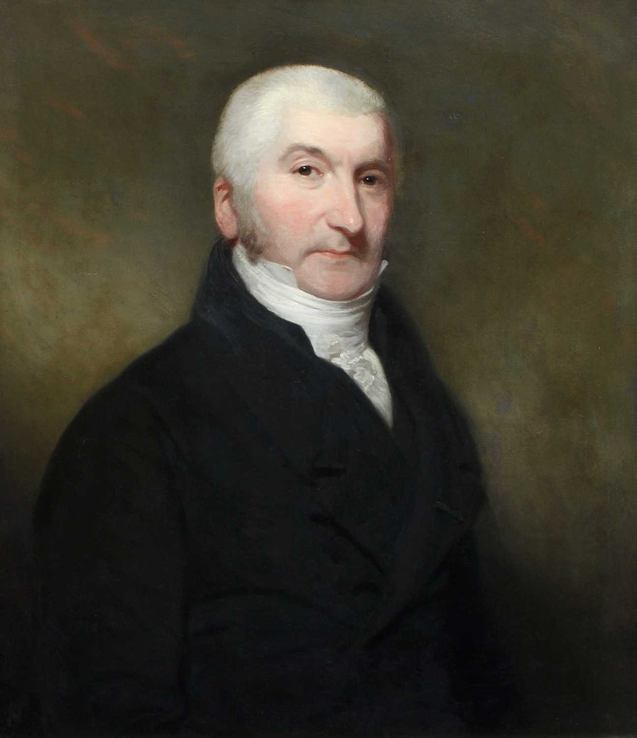 British School (18th Century) Portrait of a Gentleman, bust length, wearing a dark suit and white