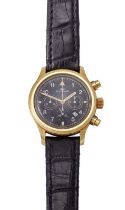 IWC: An 18 Carat Gold Calendar Chronograph Wristwatch, signed International Watch Company,