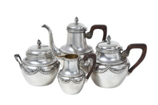 A Four-Piece French Silver Bachelors Tea and Coffee-Service, by Claude Doutre Roussel, Paris, Circa