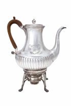 A George III Silver Coffee-Pot, Stand and Lamp, by Thomas Ellerton and Richard Sibley, London, 1804