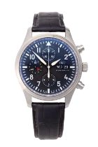 IWC: A Stainless Steel Automatic Day/Date Chronograph Wristwatch, signed International Watch