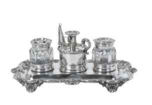 A George IV Silver Inkstand, by Matthew Boulton, Birmingham, 1832